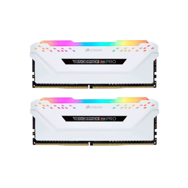 رم کامپیوتر Corsair VENGEANCE RGB PRO White 16GB Dual 3600MHz CL18 DDR4