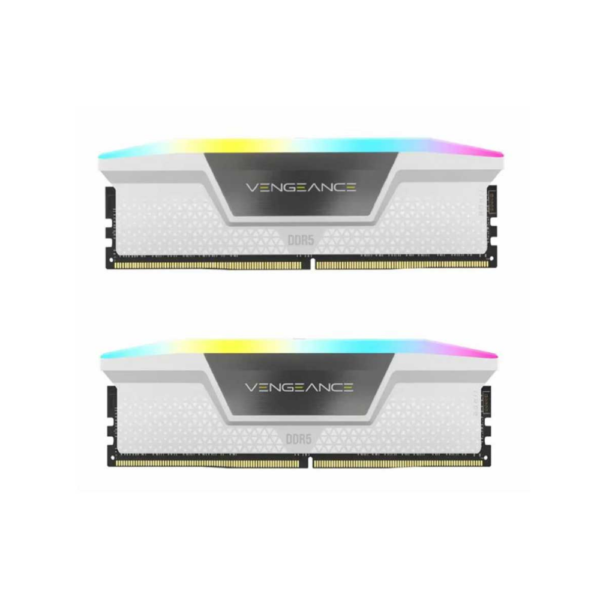 رم کامپیوتر Corsair VENGEANCE RGB White 32GB Dual 5200MHz CL40 DDR5