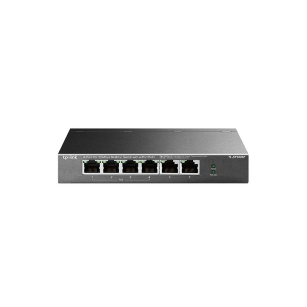 سوييچ 6 پورت مگابيت دسکتاپ و PoE تی پی لینک TP-LINK TL-SF1006P 6-Port 10/100Mbps PoE Desktop Switch