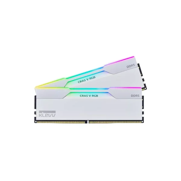 رم کامپیوتر KLEVV CRAS V White RGB 32GB Dual 7600MHz CL36 DDR5