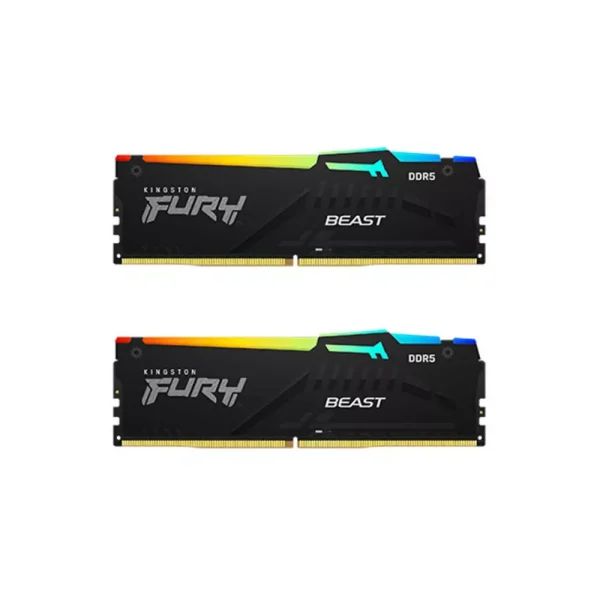 رم کامپیوتر Kingston FURY Beast DDR5 RGB 64GB Dual 5600MHz CL40